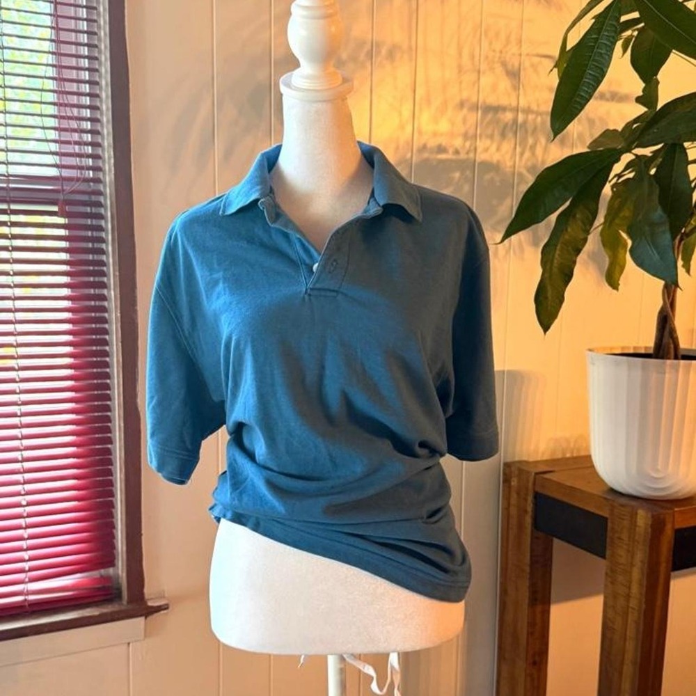 Beverly Hills Polo Club Blank Polo Shirt Slate Blue Minimalist Gorpcore